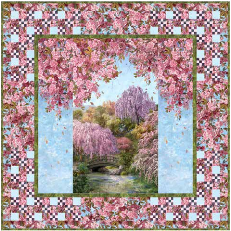 Sakura Blooms Pointellism Quilt Kit-Hoffman Fabrics-My Favorite Quilt Store