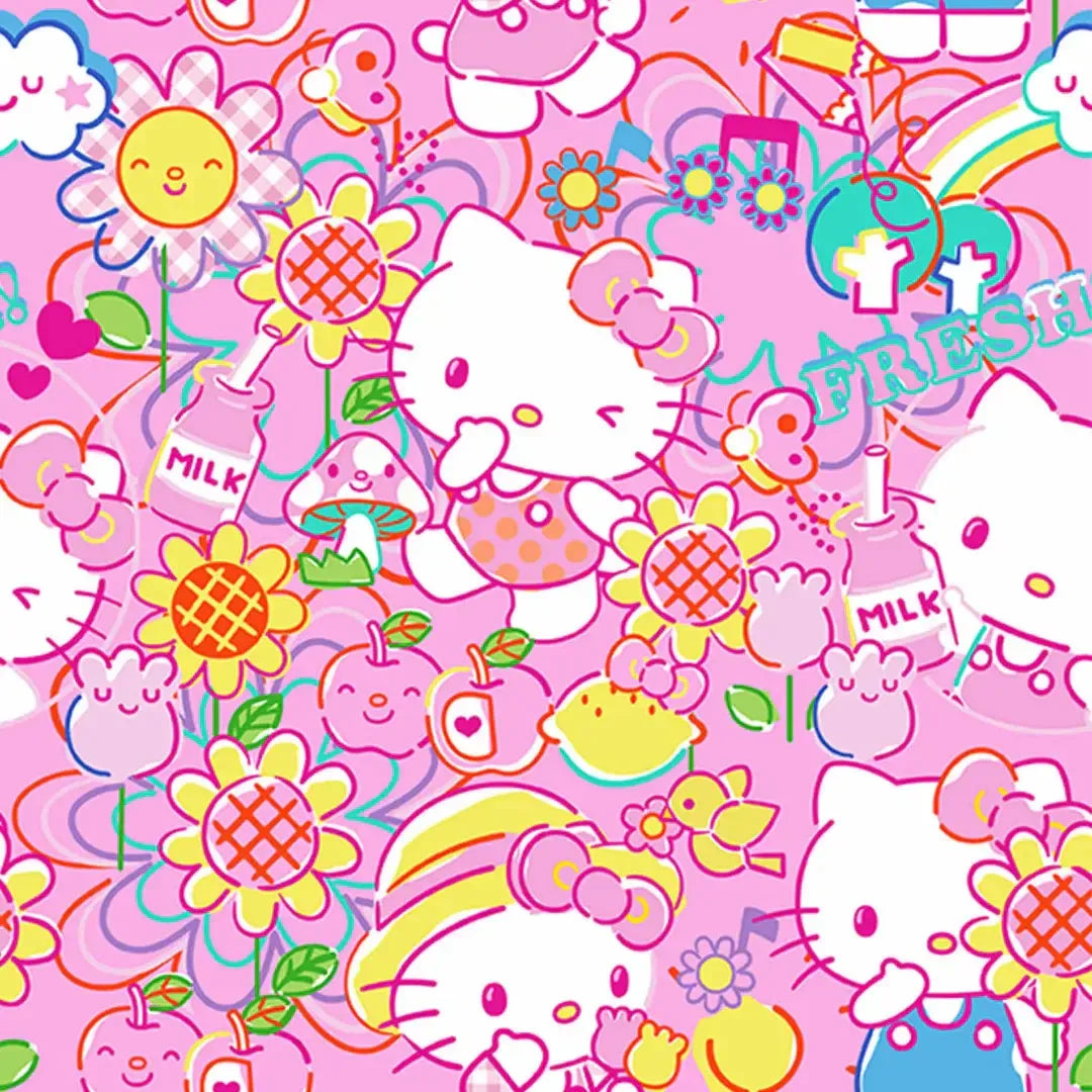 Sanrio Hello Kitty Garden Doodle Cotton Fabric