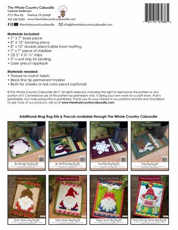 Santa Mug Rug Kit-The Whole Country Caboodle-My Favorite Quilt Store