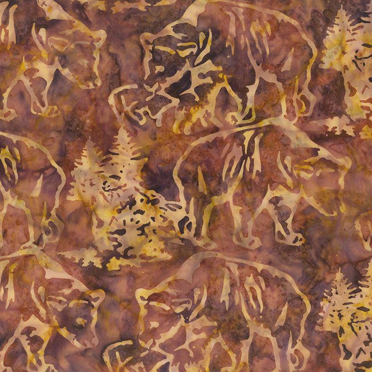 Scenic Settings Chestnut Orange Bear Fabric