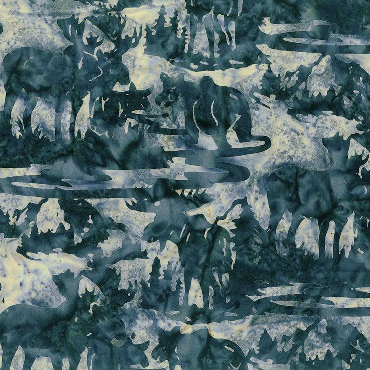 Scenic Settings Midnight Caller Moose Fabric-Northcott Fabrics-My Favorite Quilt Store