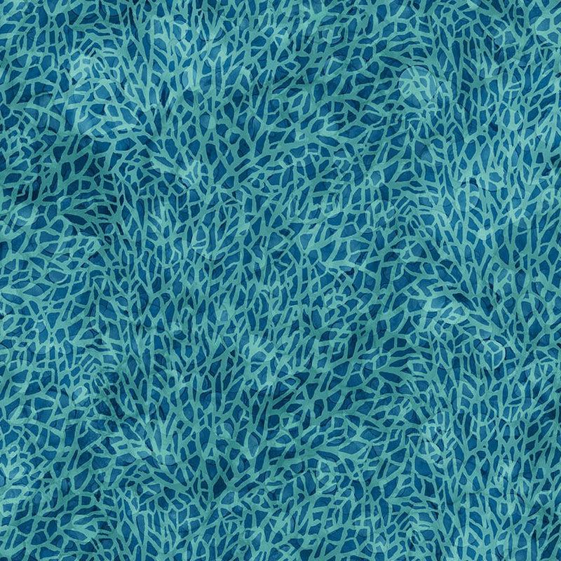 Sea Breeze Blue Coral Blender Fabric