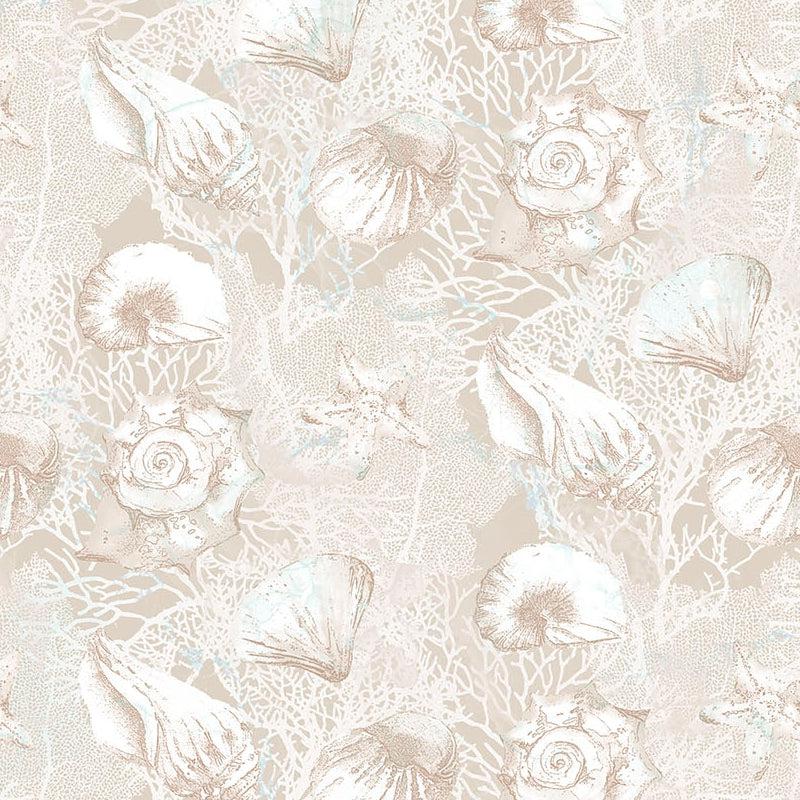 Sea Breeze Cream Shells Fabric