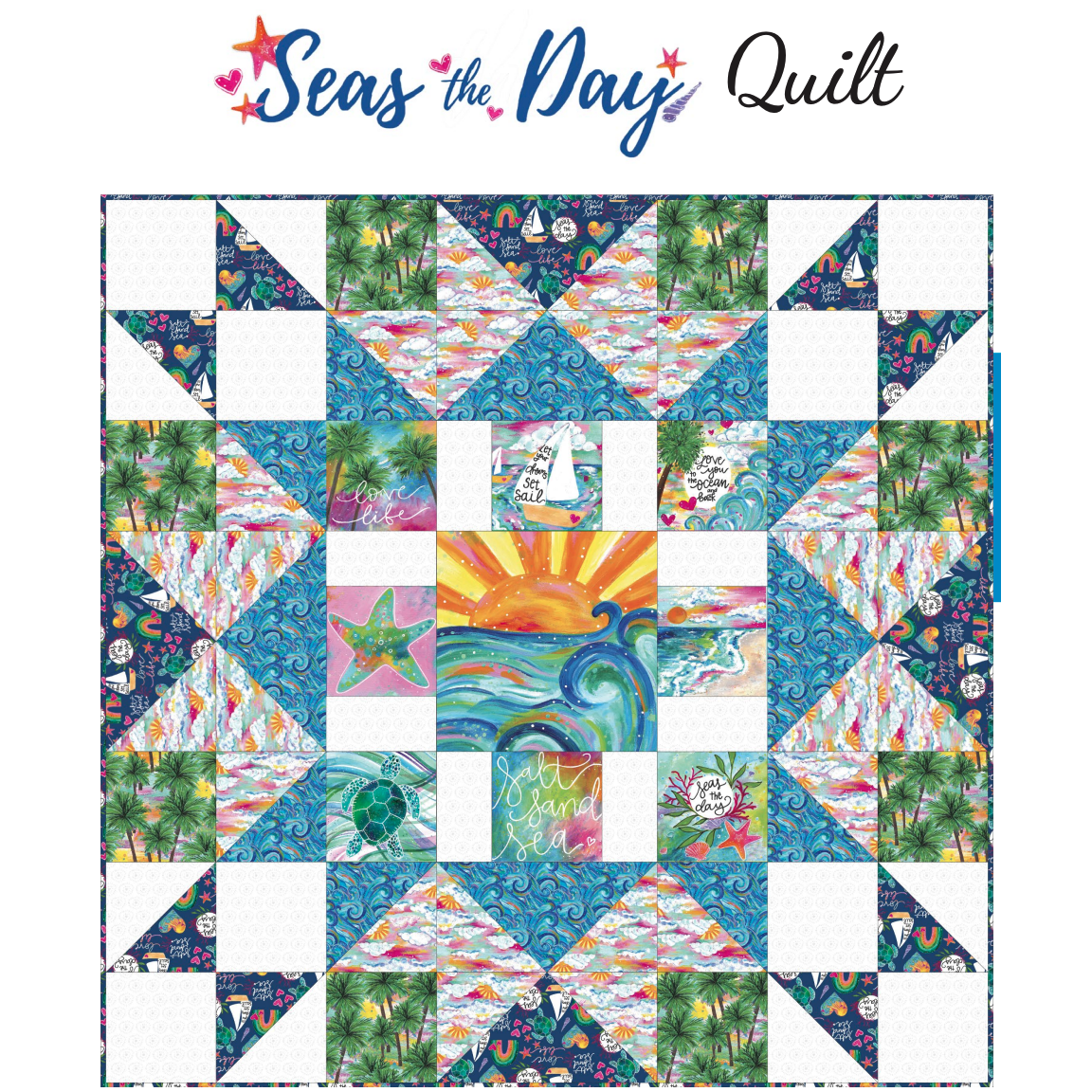 Seas the Day Quilt Pattern - Free Digital Download-3 Wishes Fabric-My Favorite Quilt Store