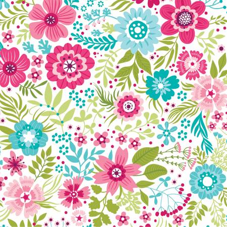 Secret Garden Vanilla Floral Fabric-Benartex Fabrics-My Favorite Quilt Store