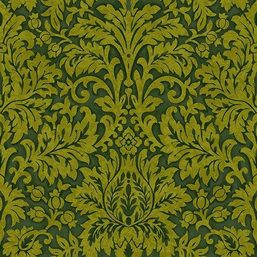 Seeds of Gratitude Green Damask Fabric – End of Bolt – 31″ × 44/45″-Studio e Fabrics-My Favorite Quilt Store