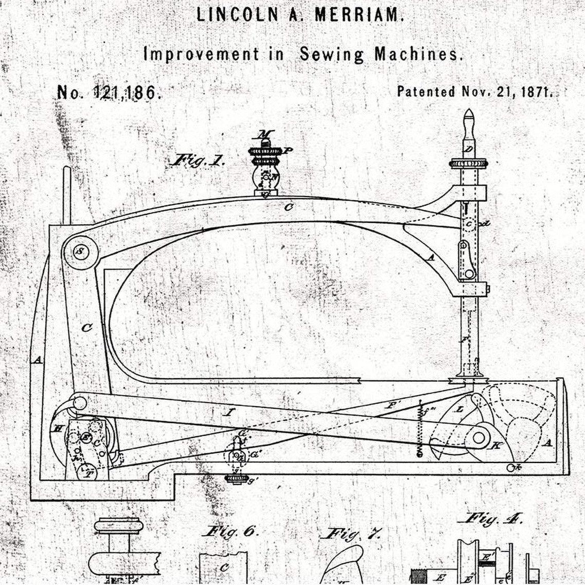 Sew Journal White Sewing Machine Patent Fabric