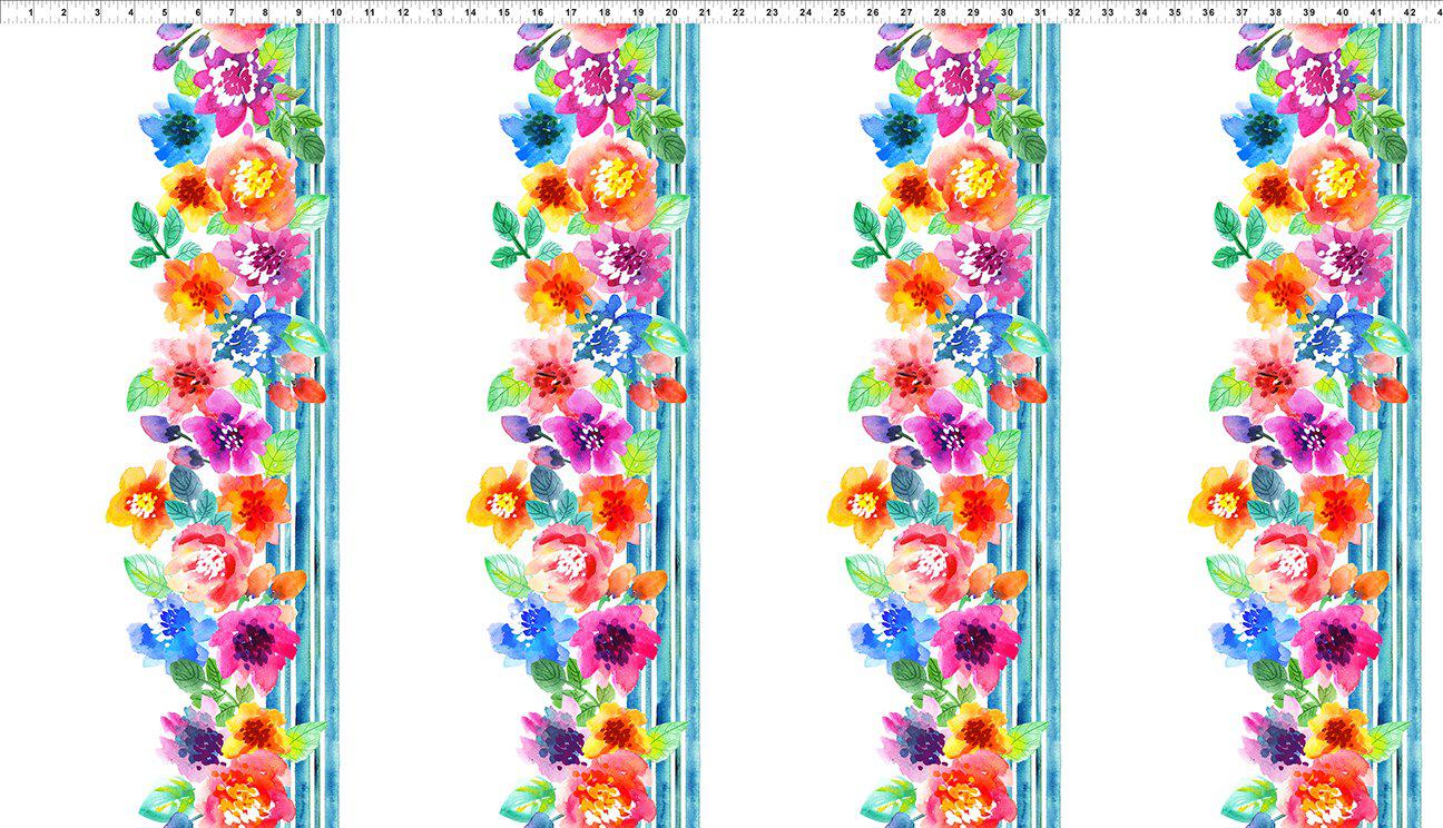 Sew Spring Bright Floral Border Print Fabric-In The Beginning Fabrics-My Favorite Quilt Store