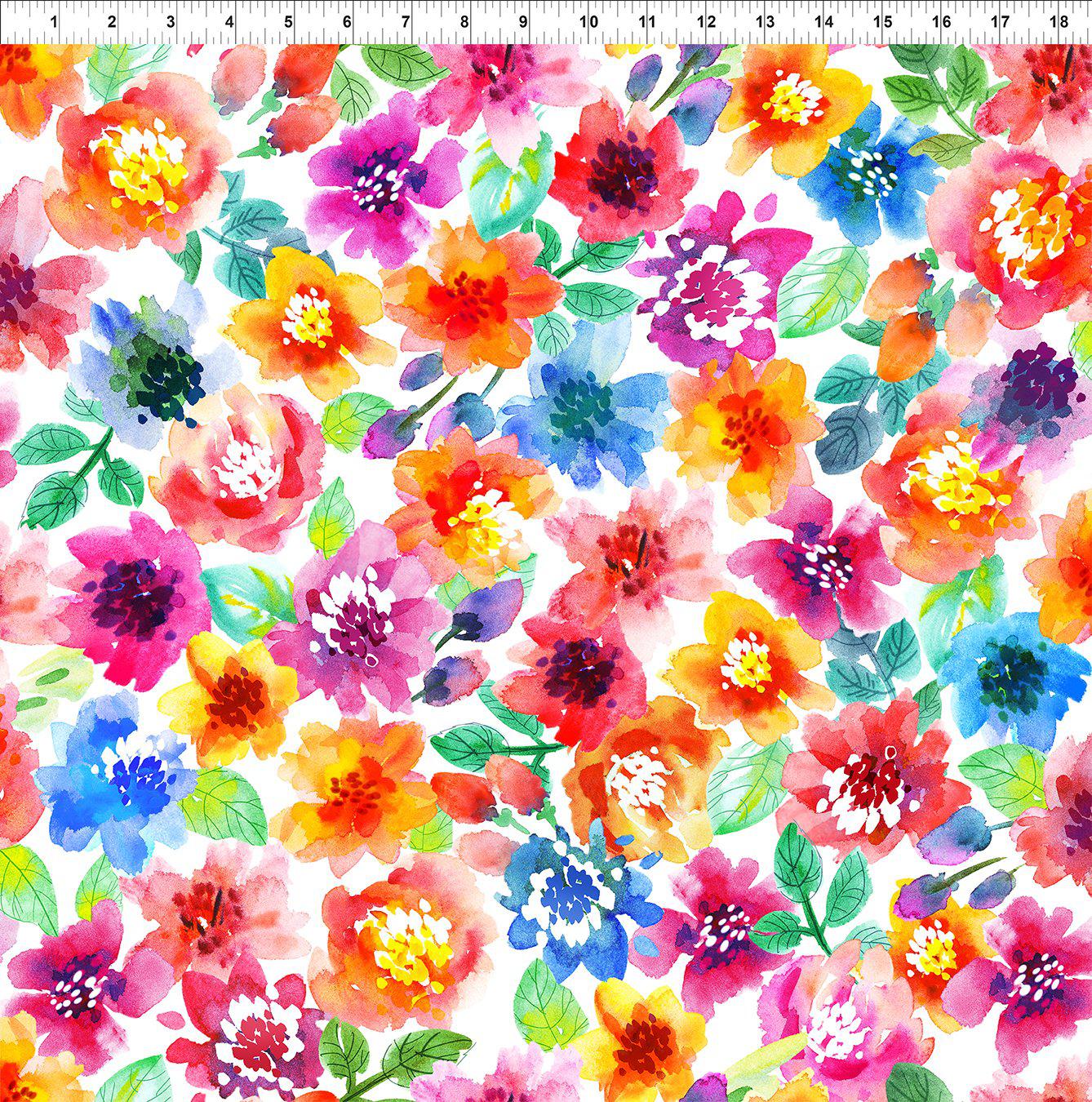 Sew Spring Bright Large Floral Fabric-In The Beginning Fabrics-My Favorite Quilt Store