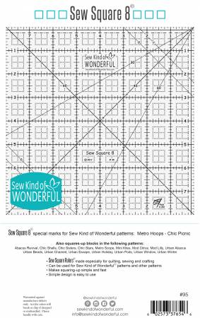 Sew Square 8 inch Ruler-Sew Kind of Wonderful-My Favorite Quilt Store