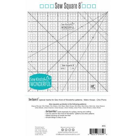 Sew Square 8 inch Ruler-Sew Kind of Wonderful-My Favorite Quilt Store