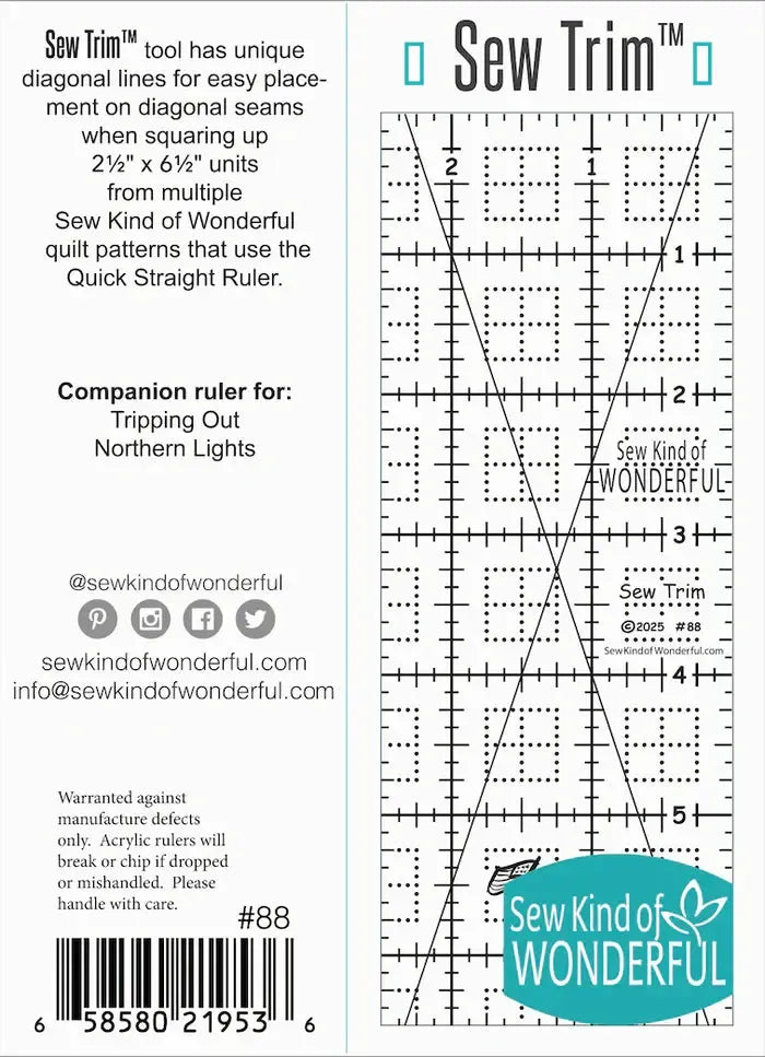 Sew Trim Ruler-Sew Kind of Wonderful-My Favorite Quilt Store
