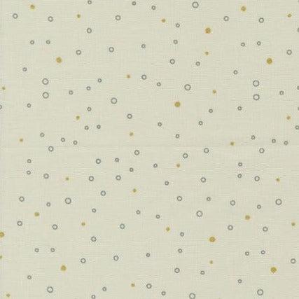 Shimmer Metallic Ecru Snowing Dots Fabric