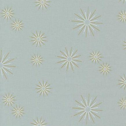 Shimmer Metallic Silver Stars Fabric