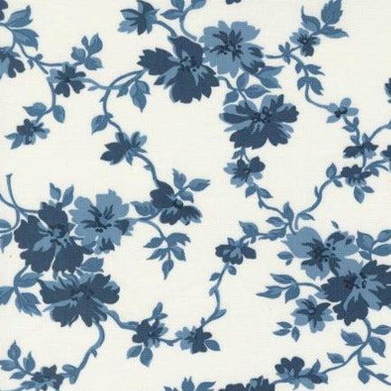 Shoreline Navy Cream Getaway Florals Fabric-Moda Fabrics-My Favorite Quilt Store