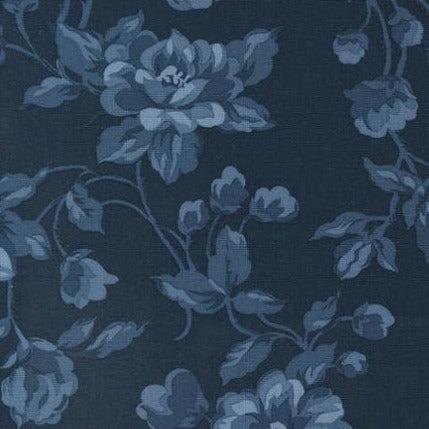 Shoreline Navy Large Cottage Floral Fabric-Moda Fabrics-My Favorite Quilt Store