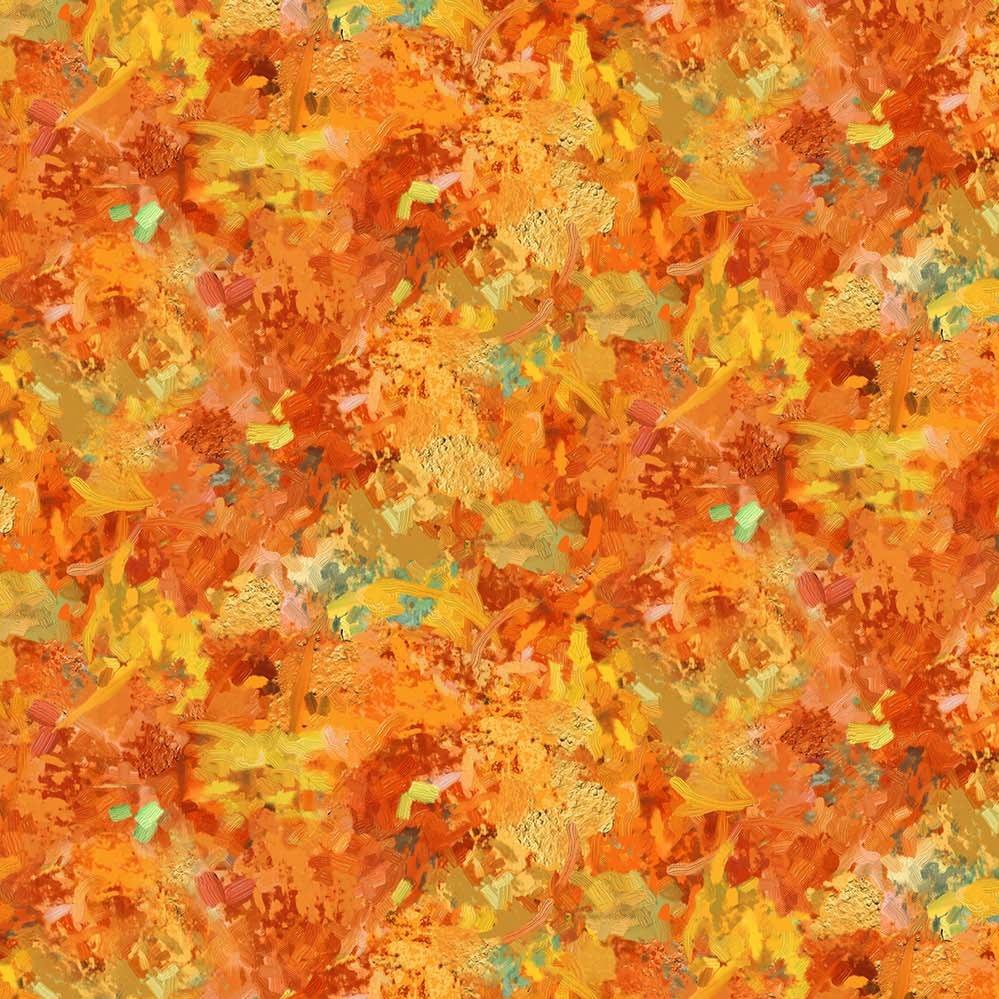 Silent Lake Orange Texture Digital Print Fabric – End of Bolt – 12″ × 44/45″