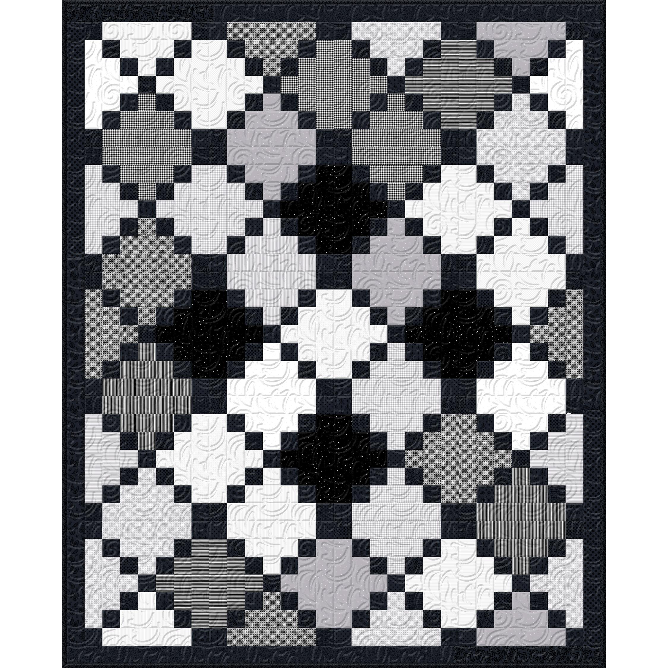 Silver Screen Hidden Blocks Quilt Kit