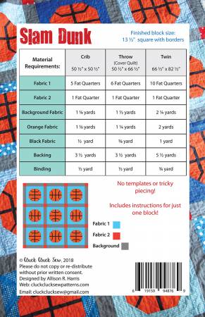 Slam Dunk Quilt Pattern-Cluck Cluck Sew-My Favorite Quilt Store