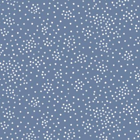 Sleepy Sloth Blue Speckled Dots Fabric