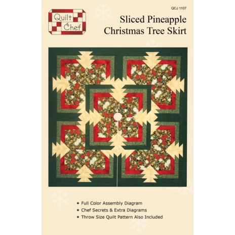 Sliced Pineapple Christmas Tree Skirt Quilt Pattern-The Quilt Chef-My Favorite Quilt Store