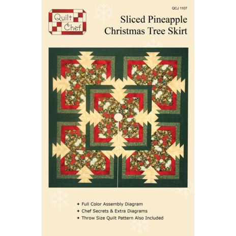 Sliced Pineapple Christmas Tree Skirt Quilt Pattern