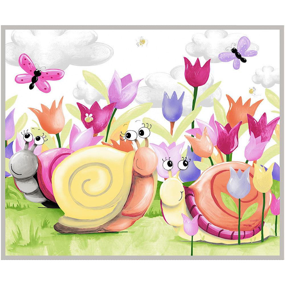 Sloane the Snail Playmat Panel 36" x 43"-Susybee-My Favorite Quilt Store