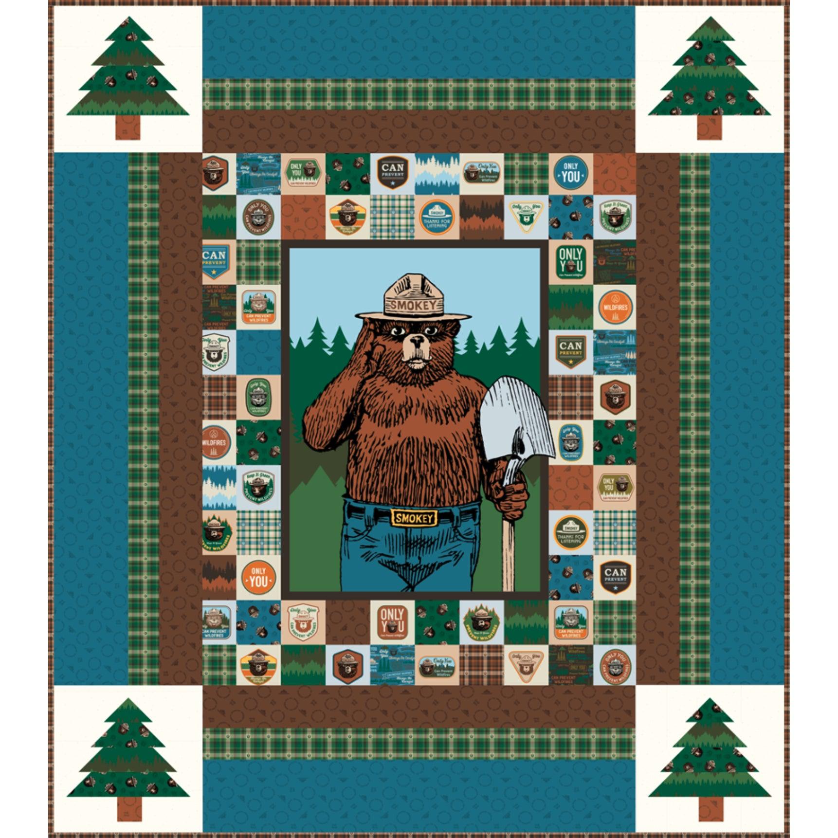 Smokey Bear Panel Quilt - Free Pattern Download-Riley Blake Fabrics-My Favorite Quilt Store
