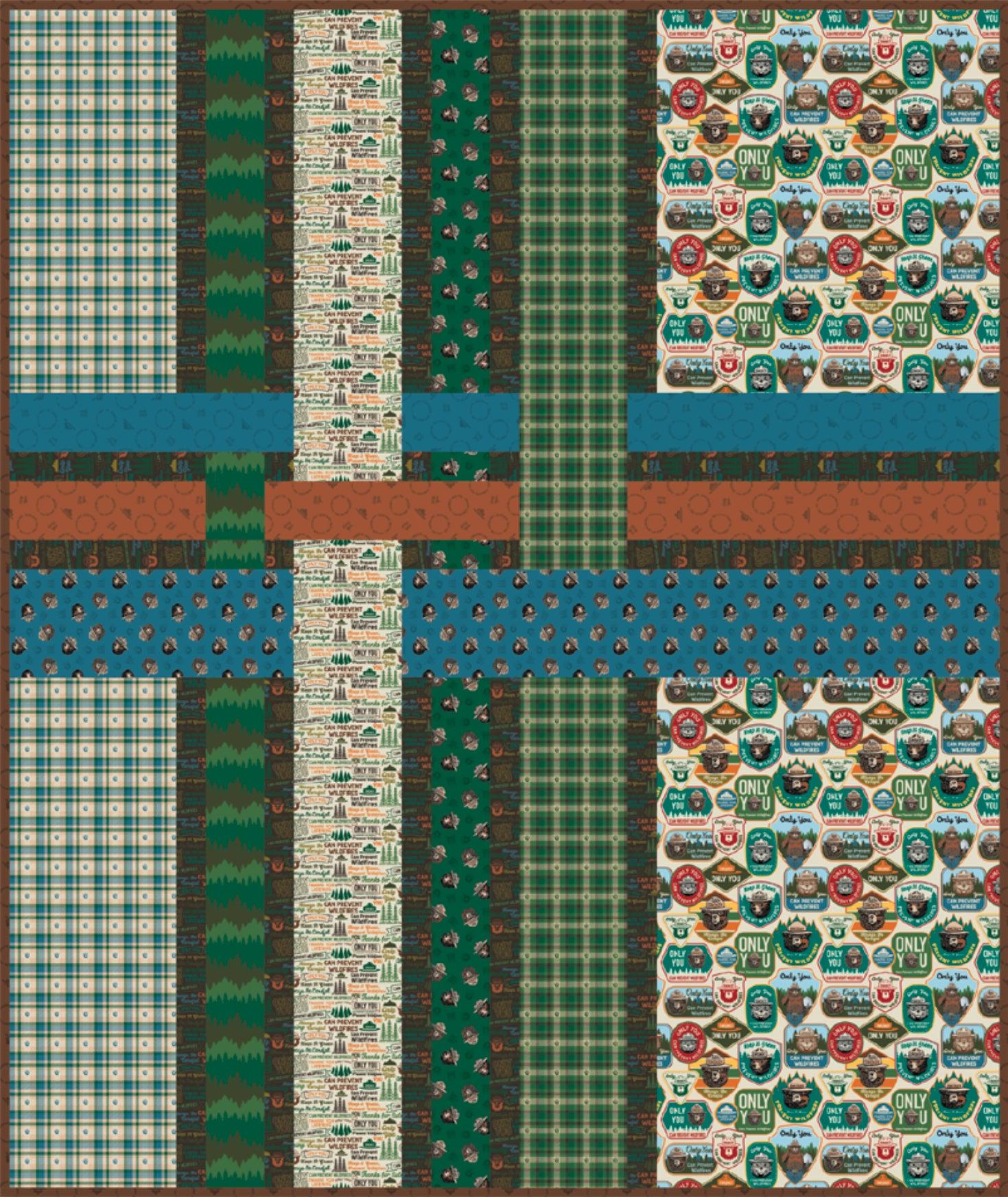 Smokey Bear Plaid Quilt - Free Pattern Download-Riley Blake Fabrics-My Favorite Quilt Store