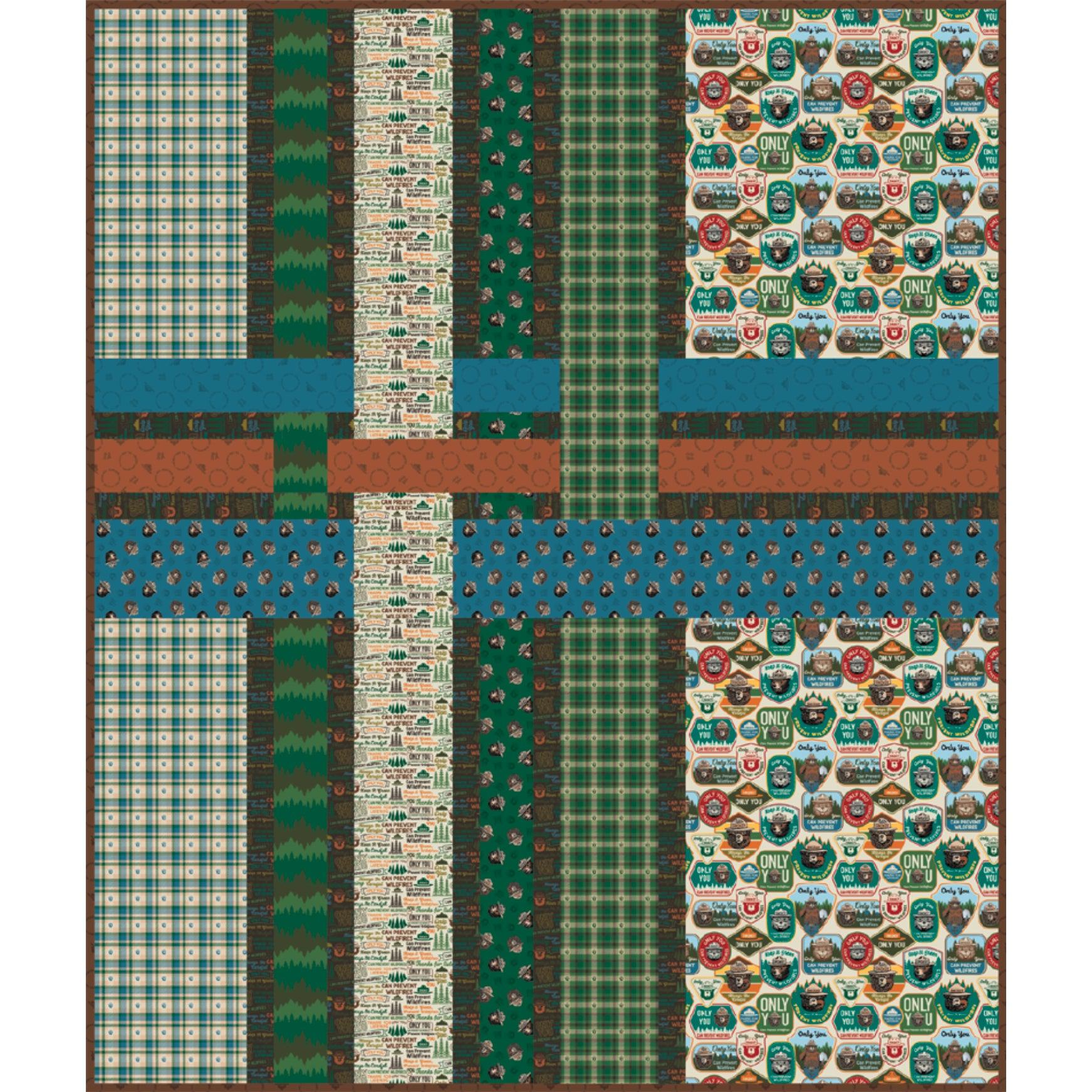 Smokey Bear Plaid Quilt - Free Pattern Download-Riley Blake Fabrics-My Favorite Quilt Store