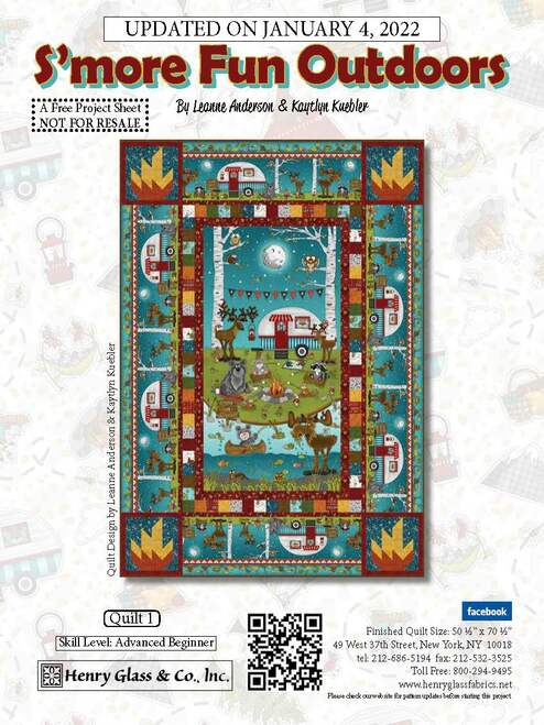 Smore Fun Outdoors Panel Quilt Pattern - Free Digital Download-Henry Glass Fabrics-My Favorite Quilt Store