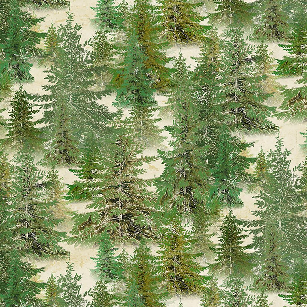 Snovalley Light Butter Trees Digital Fabric