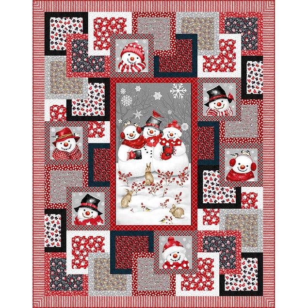 Snow Crew Snowman Quilt Kit-Henry Glass Fabrics-My Favorite Quilt Store