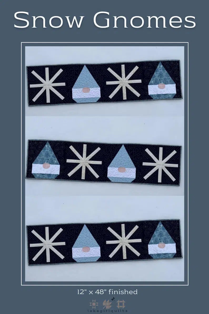 Snow Gnomes Table Runner Pattern-Lake Girl Quilts-My Favorite Quilt Store