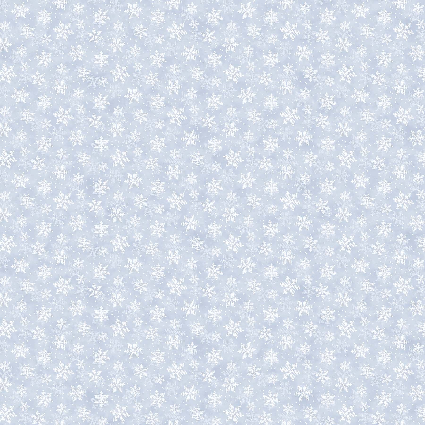Snow Much Fun Flannel Light Blue Snowflake Fabric