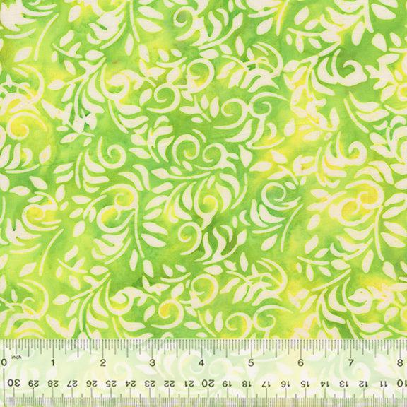 Soft Spring Vines Lime Batik Fabric-Anthology Fabrics-My Favorite Quilt Store