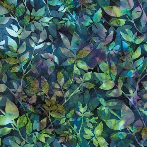 Soft and Sweet Twilight Allover Leaves Batik Fabric-Hoffman Fabrics-My Favorite Quilt Store