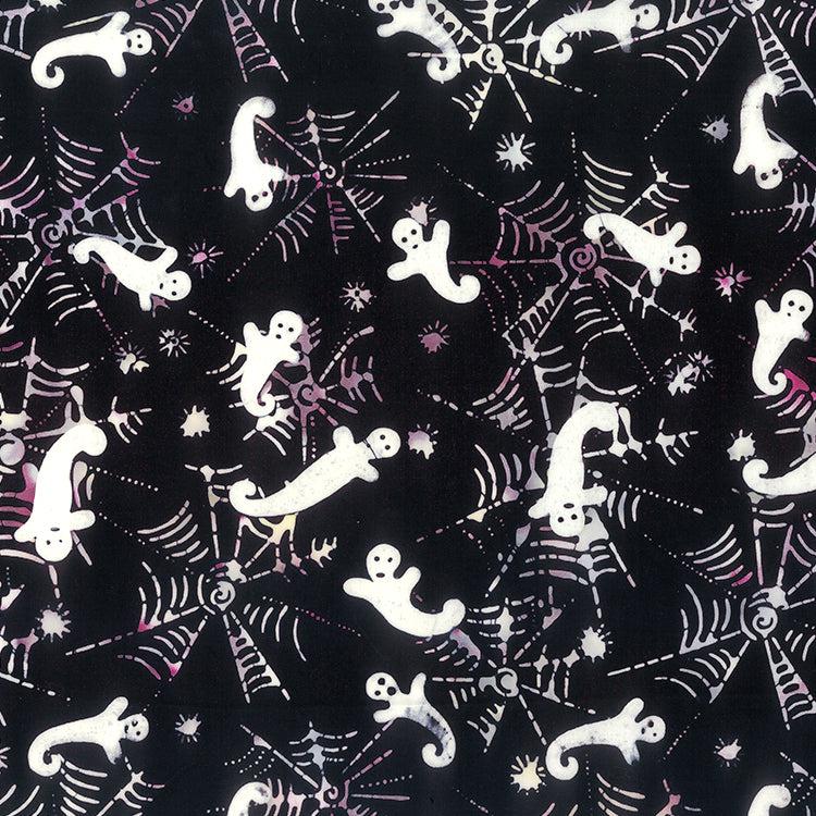 Spooky Stormy Weather Ghosts + Webs Fabric-Northcott Fabrics-My Favorite Quilt Store