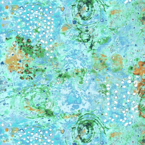 Spotted Graffiti Sea Glass Fabric-Windham Fabrics-My Favorite Quilt Store