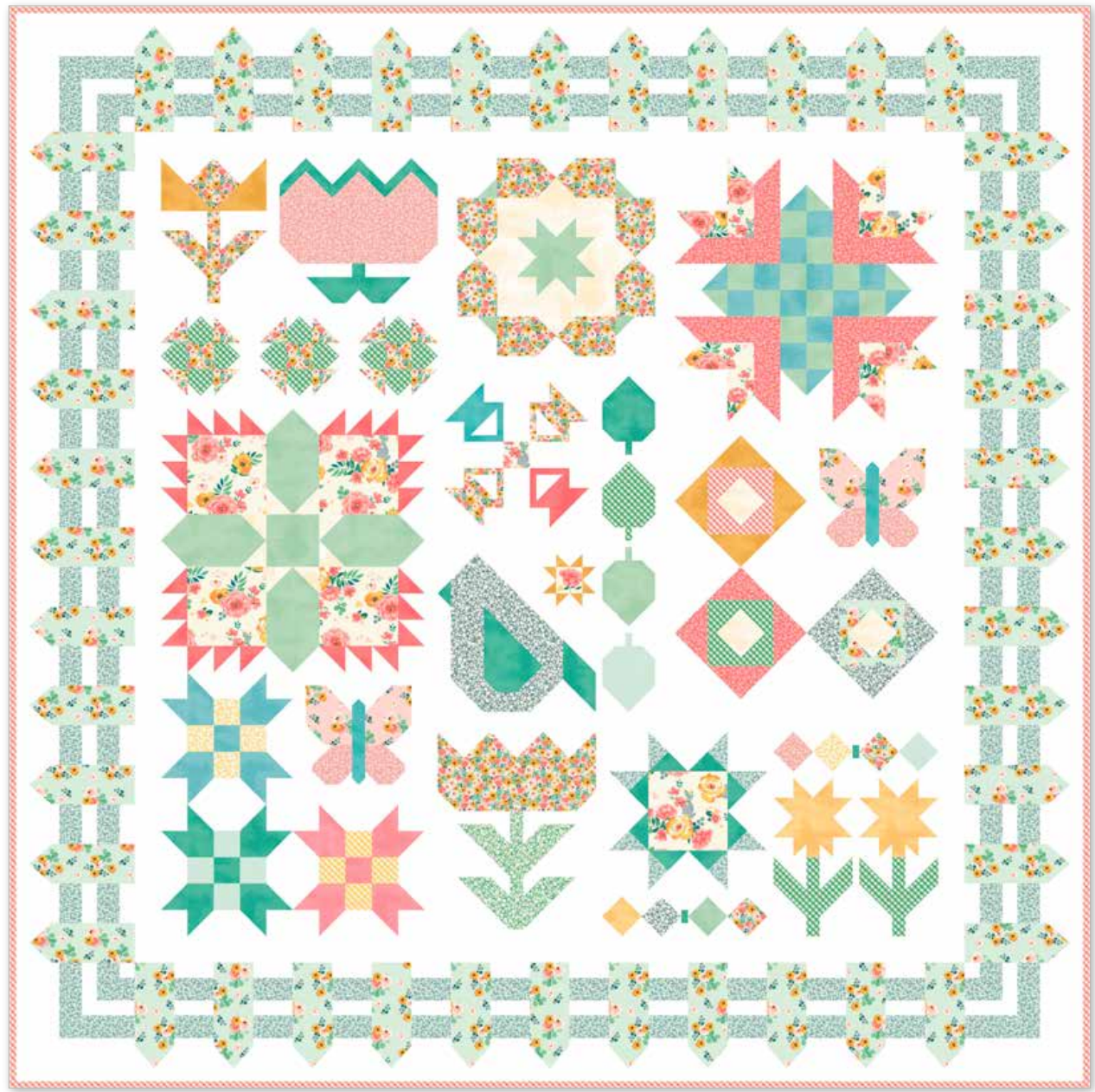 Spring Gardens Garden Variety Quilt Kit-Riley Blake Fabrics-My Favorite Quilt Store