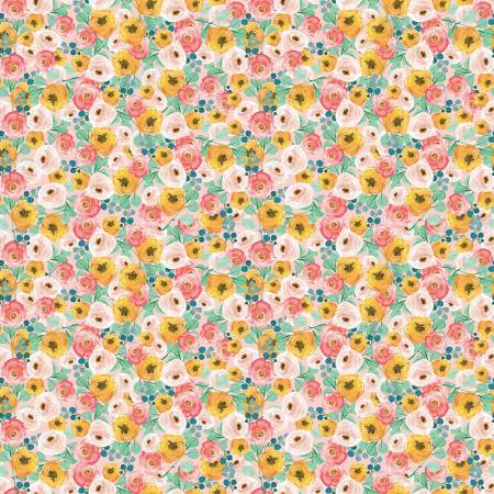 Spring Gardens Pink Floral Fabric