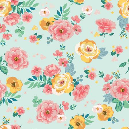 Spring Gardens Sky Main Fabric-Riley Blake Fabrics-My Favorite Quilt Store
