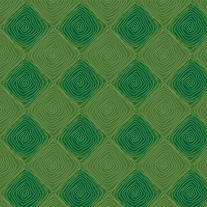 Spring in Northwoods Green Diamond Geo Fabric