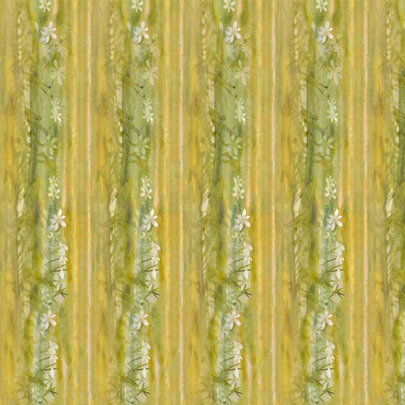 Spring in Northwoods Green Marsh Stripe Fabric
