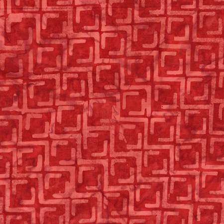 Squared Red Squared Batik Batik Fabric-Anthology Fabrics-My Favorite Quilt Store
