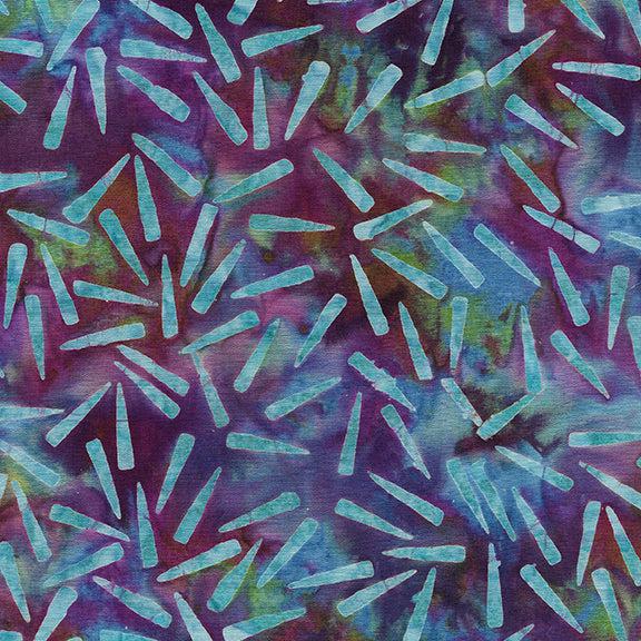 Squiggles Dots & Lines Multi Red Blue Points Batik Fabric