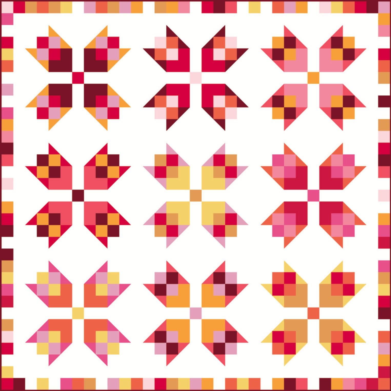 Star Flower Quilt Pattern - Free Digital Download-Moda Fabrics-My Favorite Quilt Store