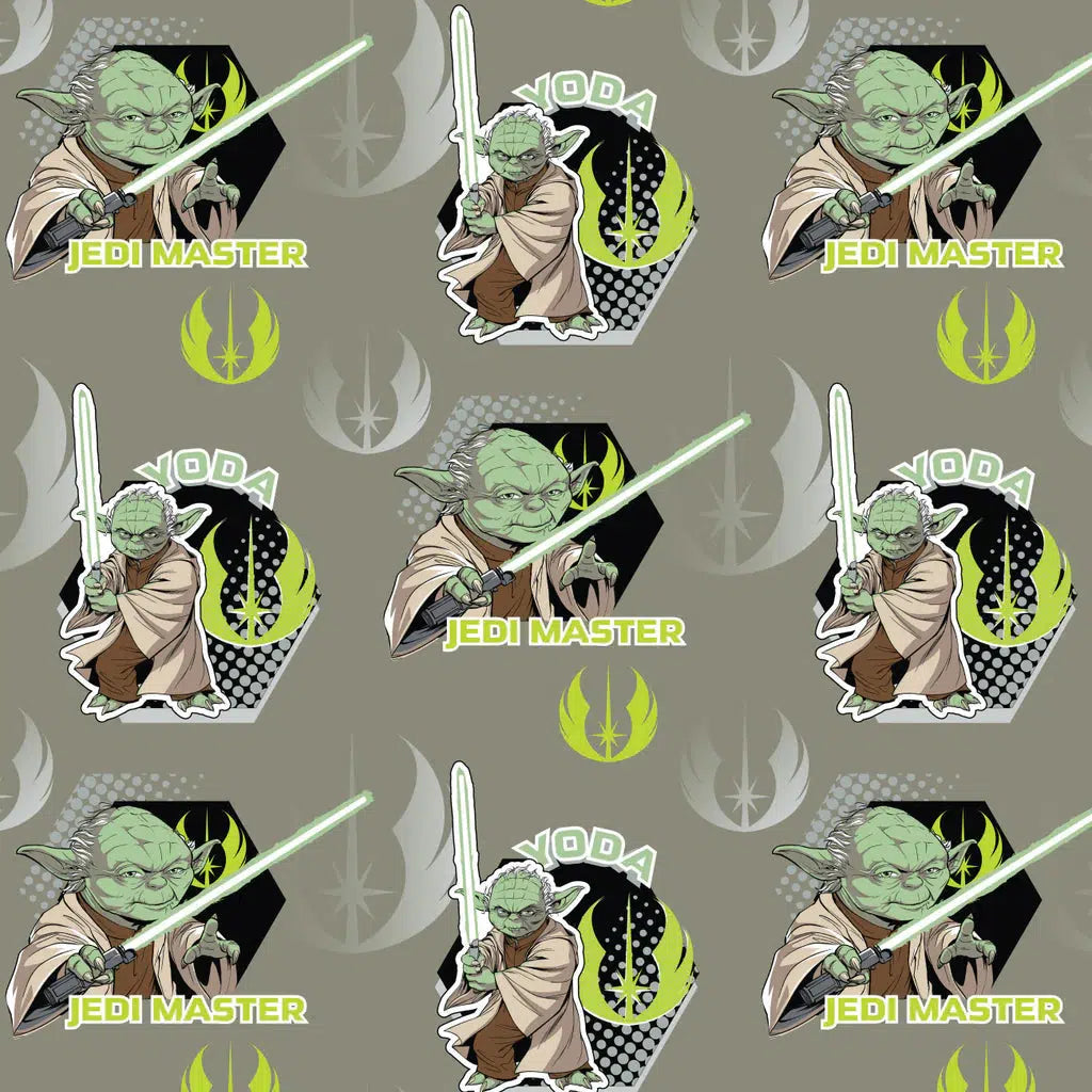 Star Wars Classics Green Yoda Action Fabric-Camelot Fabrics-My Favorite Quilt Store
