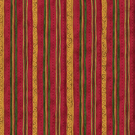 Star of Wonder, Star of Light Red Scroll Stripe Fabric-Benartex Fabrics-My Favorite Quilt Store