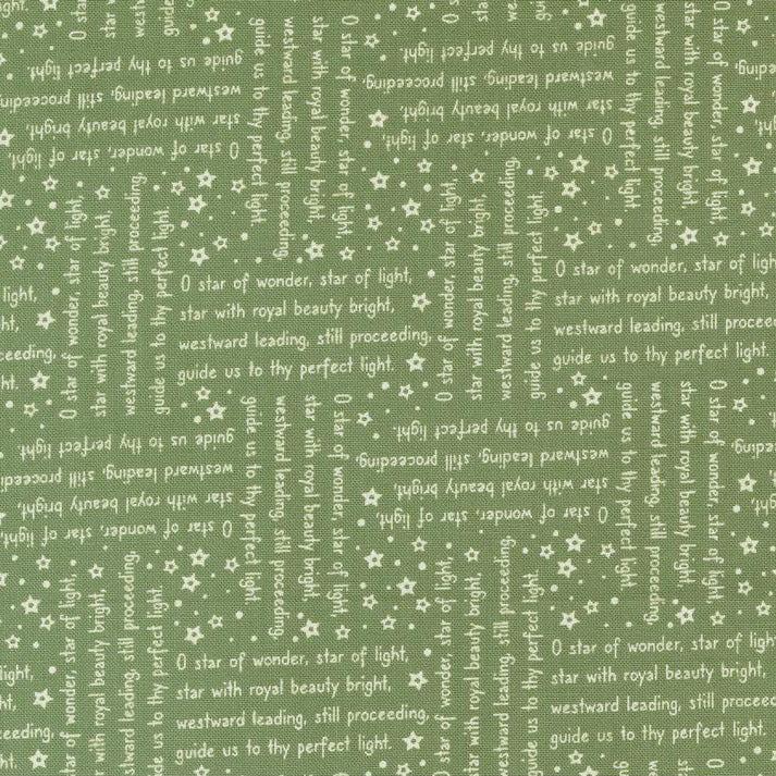 Starberry Green Woven Song Text and Words Fabric